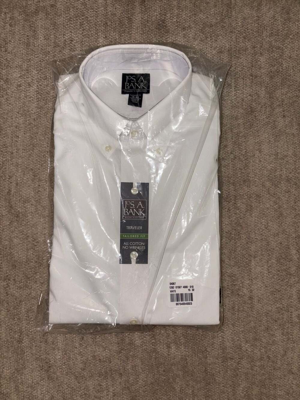 NEW Jos. A. Bank Dress Shirt | 15 x 32 | White | Tailored Fit | NWT